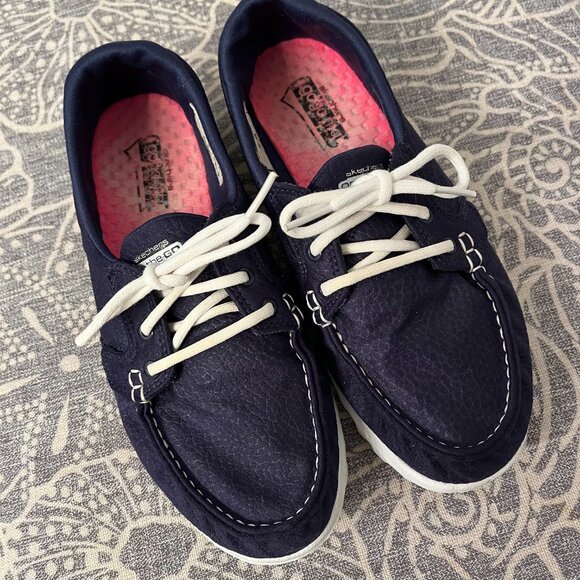 Skechers On-The-Go Blue Docker Shoes Womens Size 6.5 - Picture 1 of 13